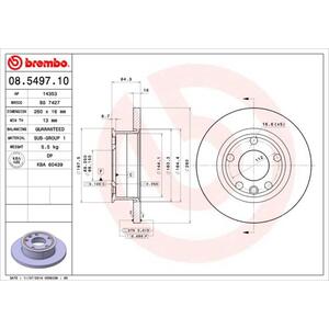 08.5497.10
BREMBO
Tarcza hamulcowa
