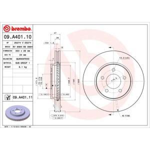 09.A401.11
BREMBO
Tarcza hamulcowa
