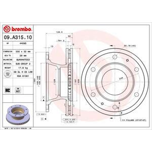 09.A315.10
BREMBO
Tarcza hamulcowa
