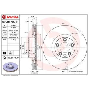 09.9870.11
BREMBO
Tarcza hamulcowa
