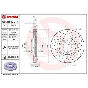 09.8303.1X
BREMBO
Tarcza hamulcowa
