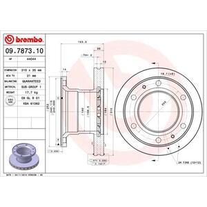 09.7873.10
BREMBO
Tarcza hamulcowa
