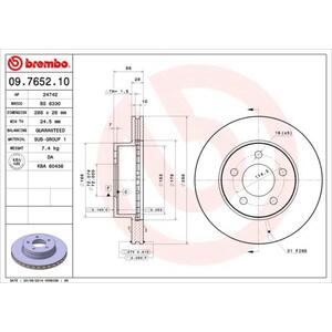 09.7652.10
BREMBO
Tarcza hamulcowa
