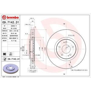 09.7142.31
BREMBO
Tarcza hamulcowa
