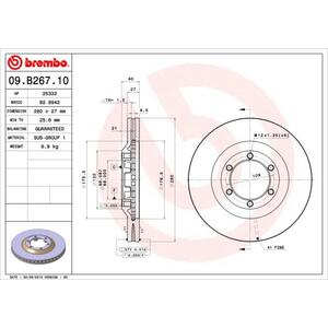 09.B267.10
BREMBO
Tarcza hamulcowa
