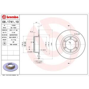 08.1741.10
BREMBO
Tarcza hamulcowa
