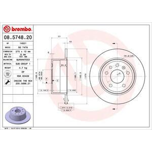 08.5748.20
BREMBO
Tarcza hamulcowa
