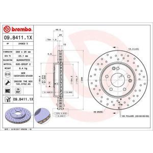 09.8411.1X
BREMBO
Tarcza hamulcowa
