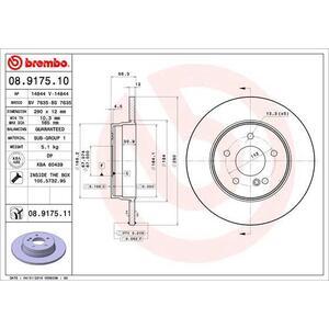 08.9175.11
BREMBO
Tarcza hamulcowa
