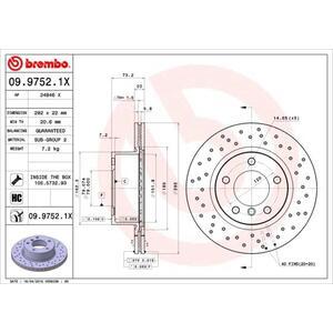 09.9752.1X
BREMBO
Tarcza hamulcowa
