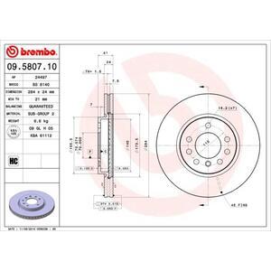 09.5807.10
BREMBO
Tarcza hamulcowa
