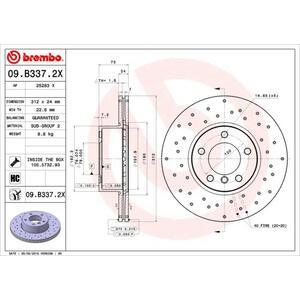 09.B337.2X
BREMBO
Tarcza hamulcowa
