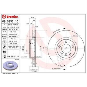 09.5935.11
BREMBO
Tarcza hamulcowa
