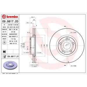 09.9817.21
BREMBO
Tarcza hamulcowa
