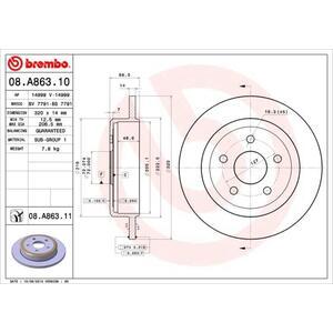 08.A863.11
BREMBO
Tarcza hamulcowa
