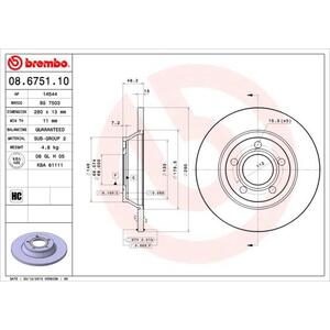 08.6751.10
BREMBO
Tarcza hamulcowa
