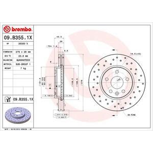 09.B355.1X
BREMBO
Tarcza hamulcowa
