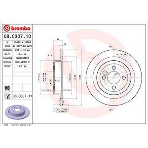 08.C307.11
BREMBO
Tarcza hamulcowa
