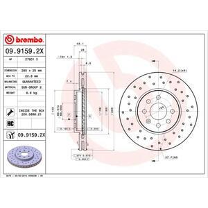 09.9159.2X
BREMBO
Tarcza hamulcowa
