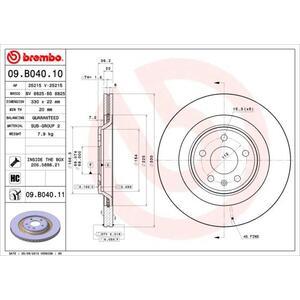 09.B040.11
BREMBO
Tarcza hamulcowa
