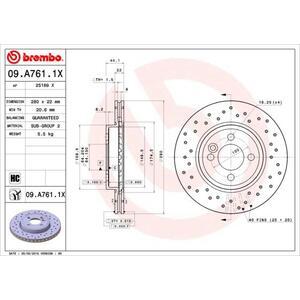 09.A761.1X
BREMBO
Tarcza hamulcowa
