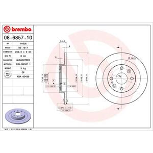 08.6857.10
BREMBO
Tarcza hamulcowa
