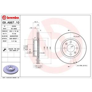 09.A867.10
BREMBO
Tarcza hamulcowa
