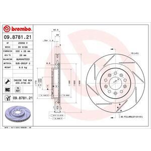 09.8781.21
BREMBO
Tarcza hamulcowa
