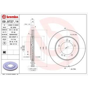 09.9727.14
BREMBO
Tarcza hamulcowa
