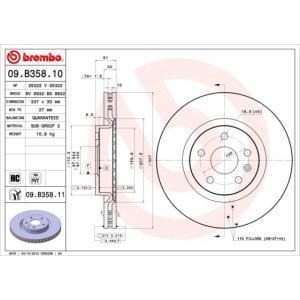 09.B358.11
BREMBO
Tarcza hamulcowa
