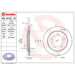 09.9142.10
BREMBO
Tarcza hamulcowa
