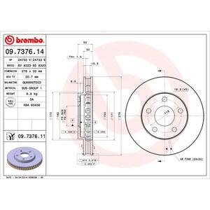 09.7376.11
BREMBO
Tarcza hamulcowa
