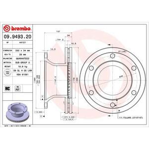 09.9493.20
BREMBO
Tarcza hamulcowa
