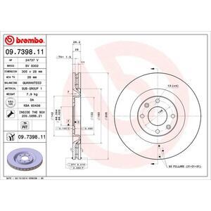 09.7398.11
BREMBO
Tarcza hamulcowa
