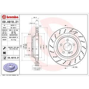 09.A818.21
BREMBO
Tarcza hamulcowa
