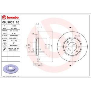 08.9602.10
BREMBO
Tarcza hamulcowa
