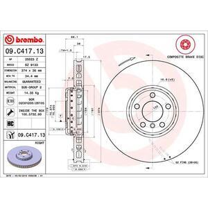 09.C417.13
BREMBO
Tarcza hamulcowa
