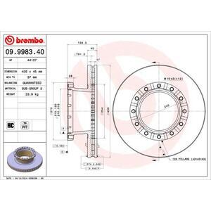 09.9983.40
BREMBO
Tarcza hamulcowa
