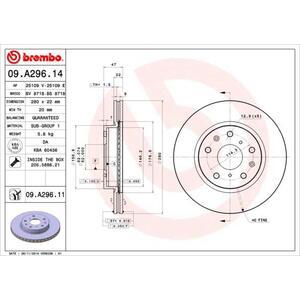 09.A296.11
BREMBO
Tarcza hamulcowa
