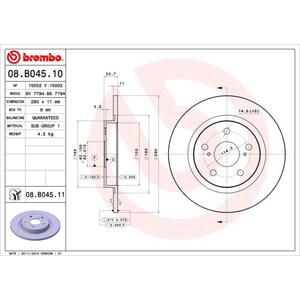 08.B045.11
BREMBO
Tarcza hamulcowa
