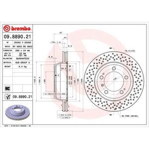 09.8890.21
BREMBO
Tarcza hamulcowa
