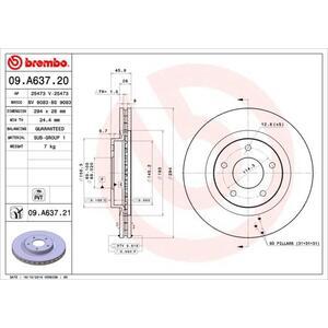 09.A637.21
BREMBO
Tarcza hamulcowa
