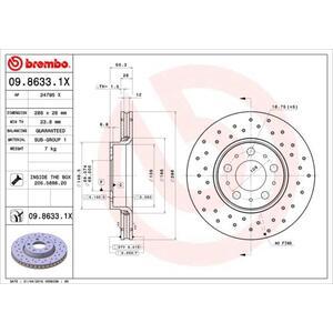 09.8633.1X
BREMBO
Tarcza hamulcowa
