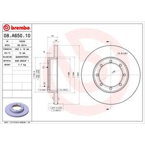 08.A650.10
BREMBO
Tarcza hamulcowa
