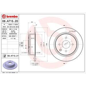 08.A715.21
BREMBO
Tarcza hamulcowa
