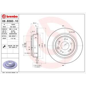 08.B360.10
BREMBO
Tarcza hamulcowa
