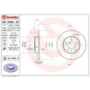 08.5085.21
BREMBO
Tarcza hamulcowa
