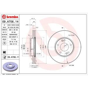 09.A706.11
BREMBO
Tarcza hamulcowa
