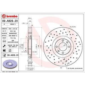 09.A829.2X
BREMBO
Tarcza hamulcowa
