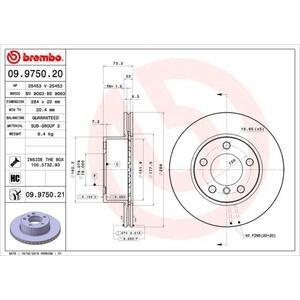 09.9750.21
BREMBO
Tarcza hamulcowa
